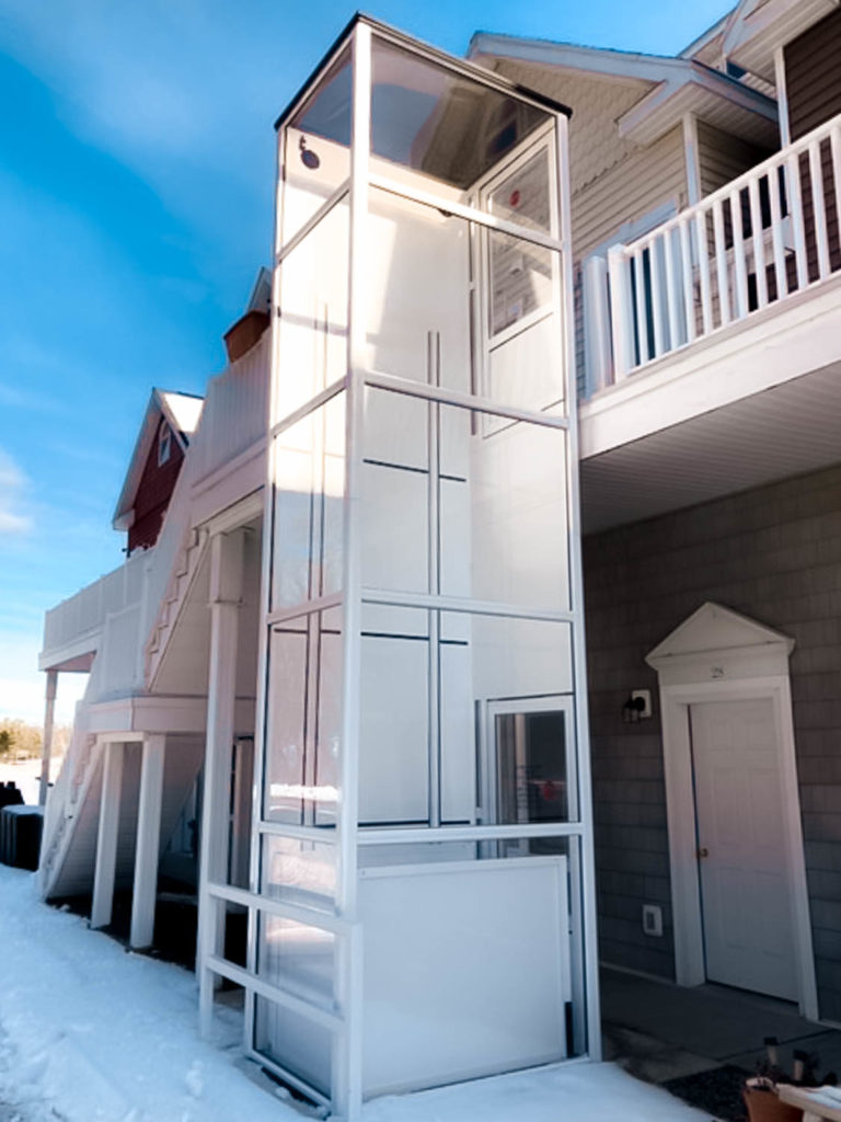 Outdoor Genesis Enclosure installation at marine townhome