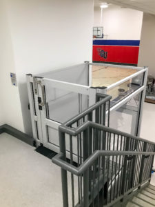 Genesis Enclosure Silver Moon installation in school gym in Granville North Dakota, USA