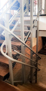 White Artira installled at stairways in Police Station