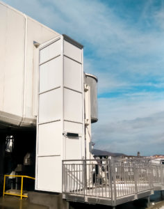 Outdoor white Genesis Enclosure at San Francisco Airport