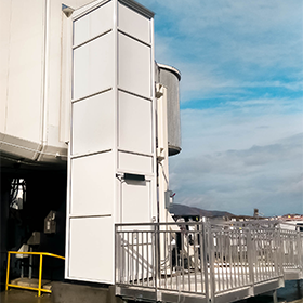 White Outdoor Genesis Enclosure at airport