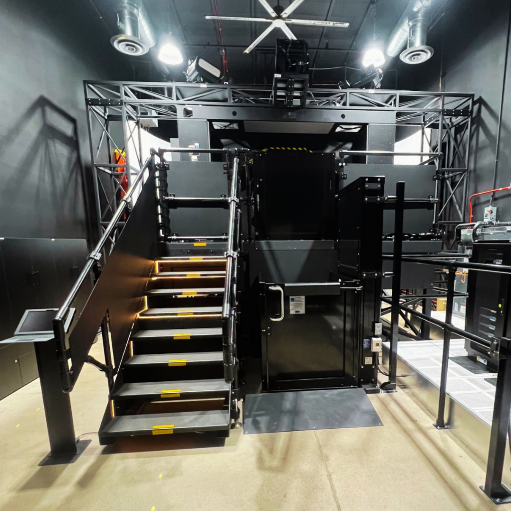 Genesis Opal Vertical Platform Lift installed in flight simulator facility in Scottsdale Arizona